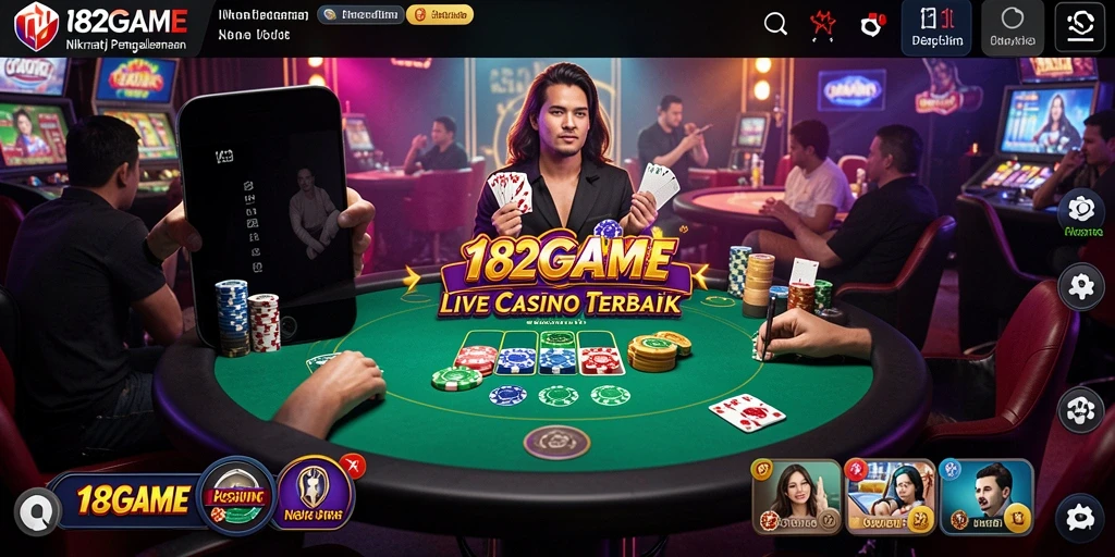 Tampilan gameplay realistis dari Live Casino 182GAME.