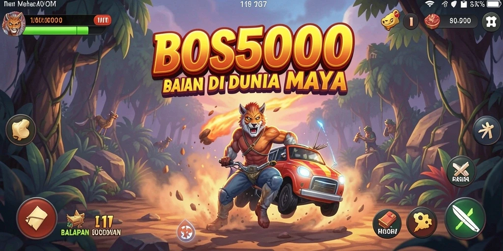 Screenshot gameplay intens dari balapan seru di BOS5000.