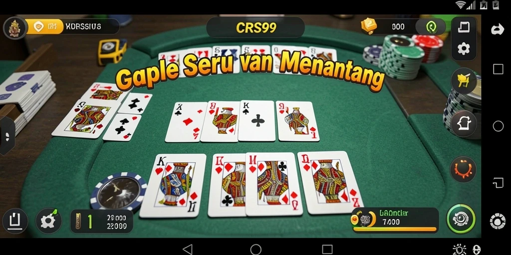 Tampilan gameplay CRS99 yang menarik dengan gaya Gaple.