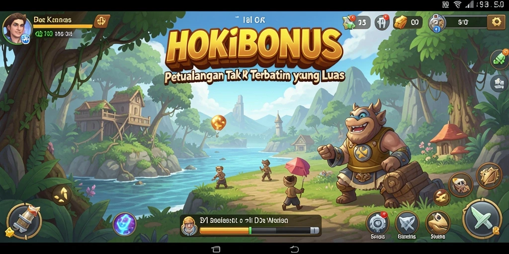 Tangkapan layar gameplay HOKIBONUS di dunia yang luas dan dinamis.