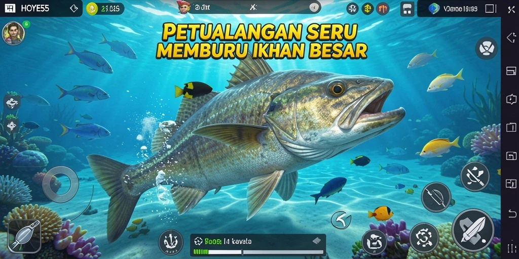 Gameplay seru saat menembak ikan berwarna-warni di HOYE55.