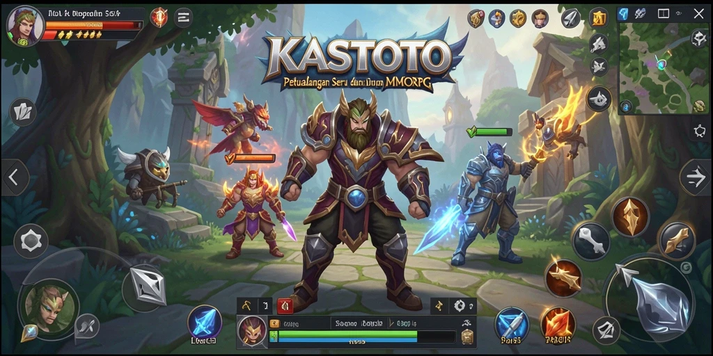 Tangkapan layar gameplay KASTOTO menampilkan pertarungan seru dalam dunia MMORPG.