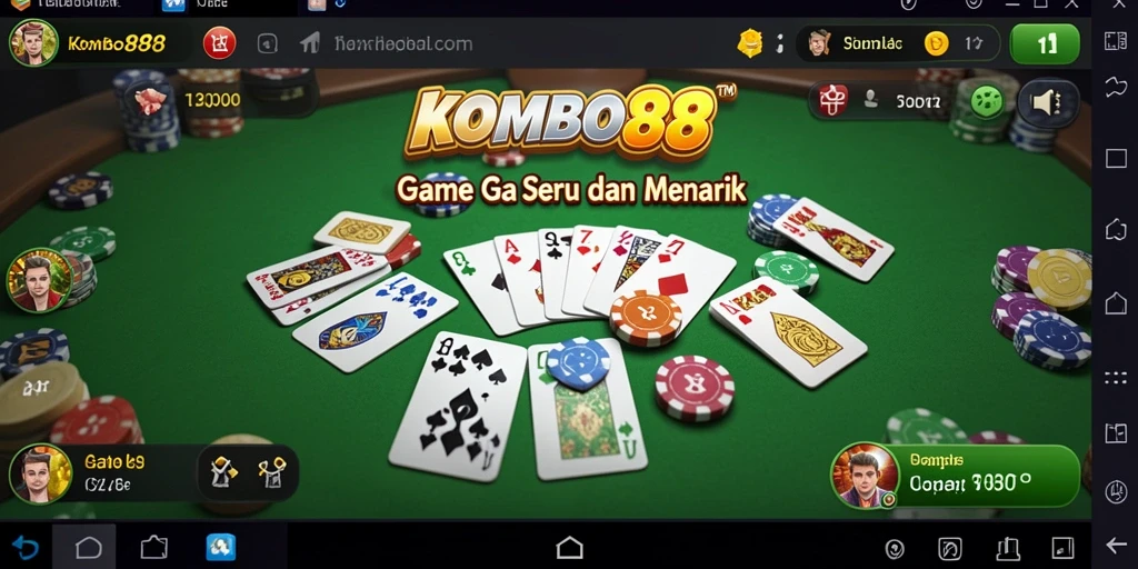 Tampilan gameplay seru di KOMBO88, permainan Gaple yang menarik.