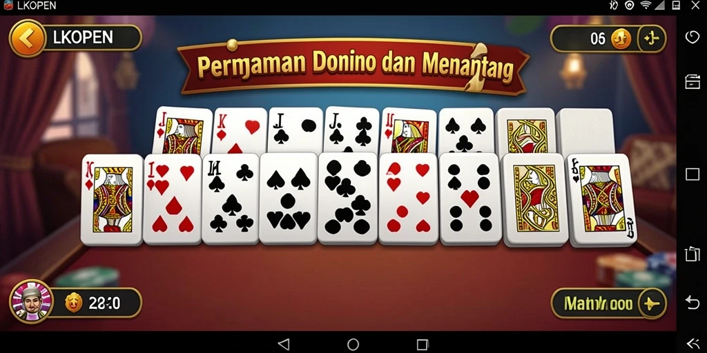 Tampilan gameplay LKOPEN yang seru dalam permainan Domino.