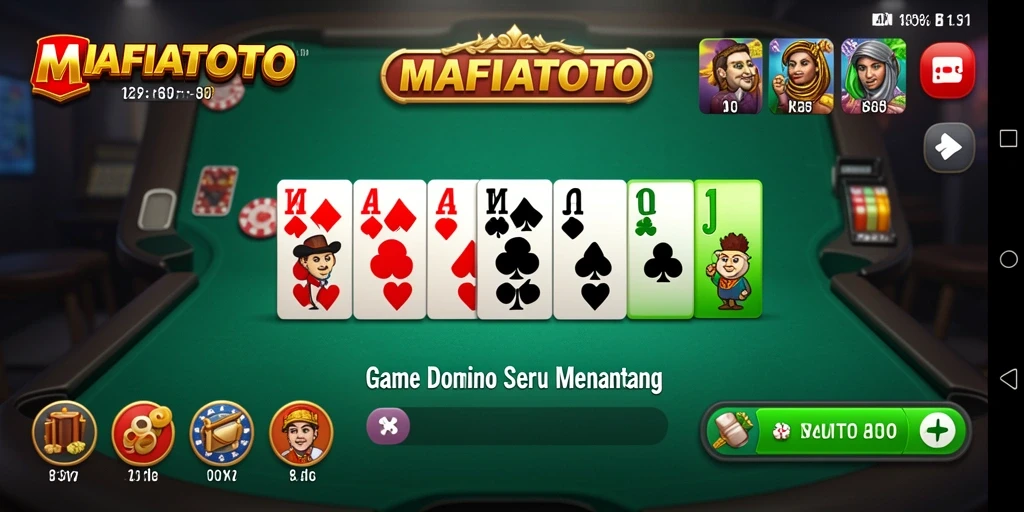 Screenshot gameplay MAFIATOTO yang menunjukkan keseruan bermain Domino.