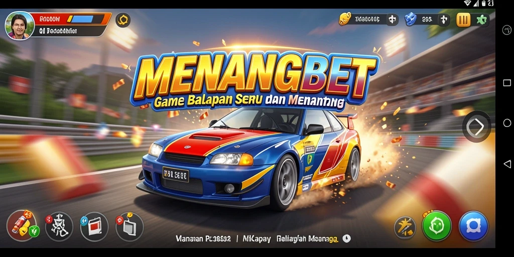 Tampilan gameplay menegangkan di MENANGBET yang penuh aksi balapan.