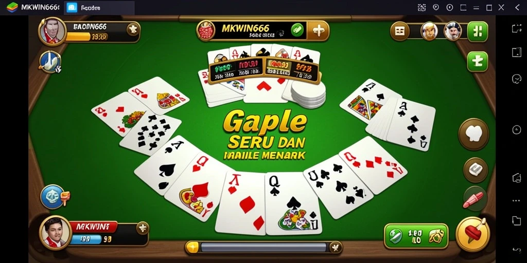 Tampilan gameplay seru dalam permainan Gaple MKWIN666.