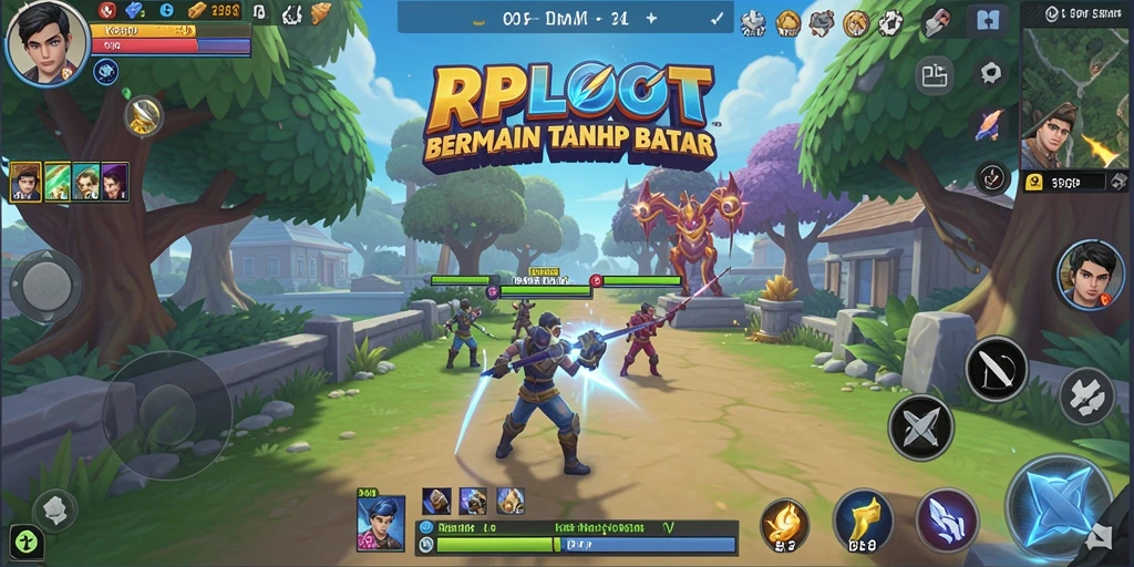 Tangkapan layar gameplay RPLOOT yang penuh warna dan menarik.