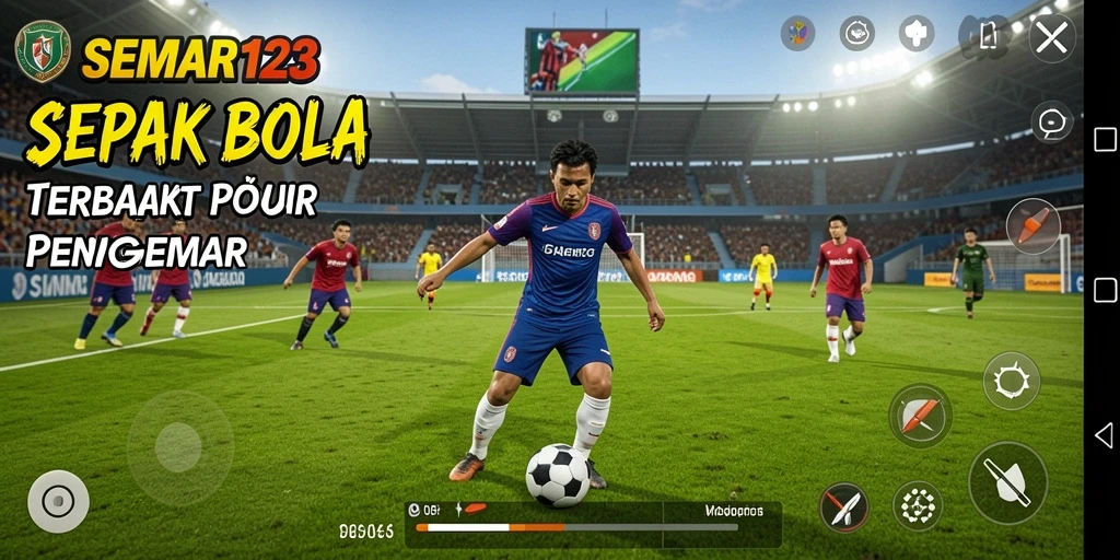 Tangkapan layar SEMAR123 menampilkan aksi seru dalam permainan sepak bola.