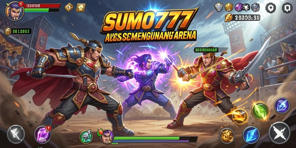 Tampilan menangkap aksi pertarungan seru dalam SUMO777.