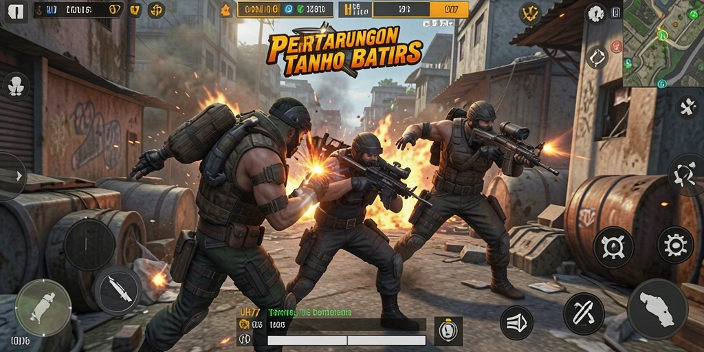 Tampilan gameplay UH77 yang mendebarkan dan penuh aksi Fighting.